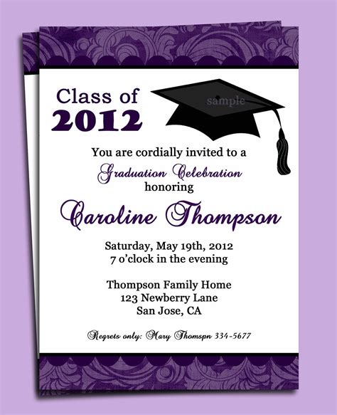 commencement ceremony invitation wording|More.